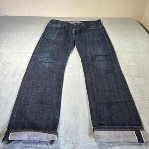 Naked & Famous USA Selvedge Jeans Men 34x33 Slim Straight Dark Wash Japan Oz Y2k